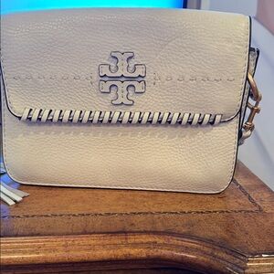 Tory Burch Cream Leather Crossbody Bag